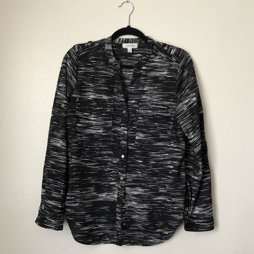 Calvin Klein Black and White Blouse